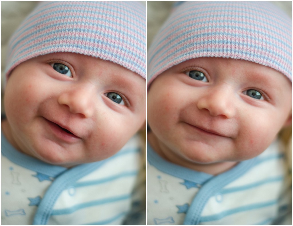 faces of a two month old