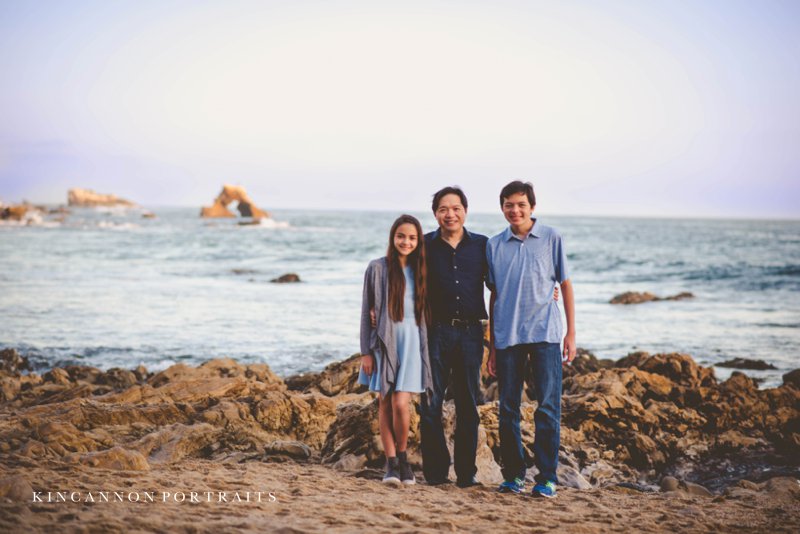 Corona Del Mar Father kids portraits